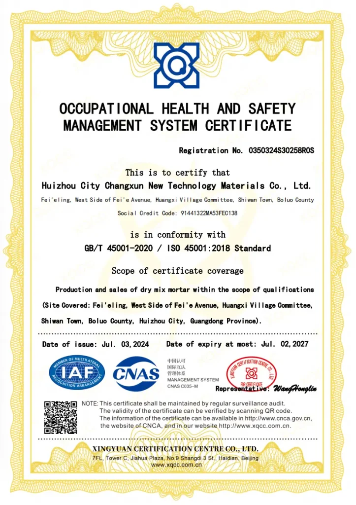Certificado del Sistema de Gestión de Seguridad y Salud en el Trabajo