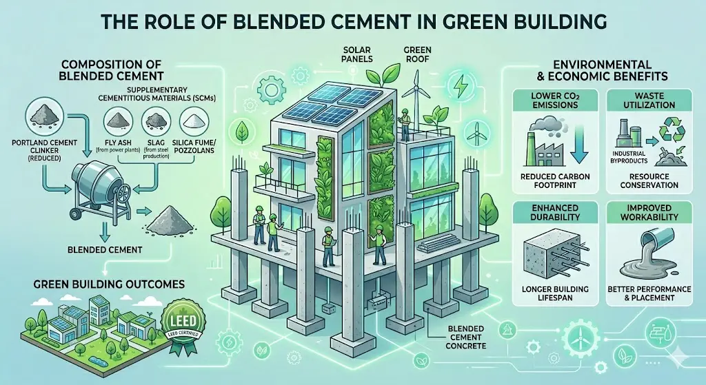 The role of blended cement in green building